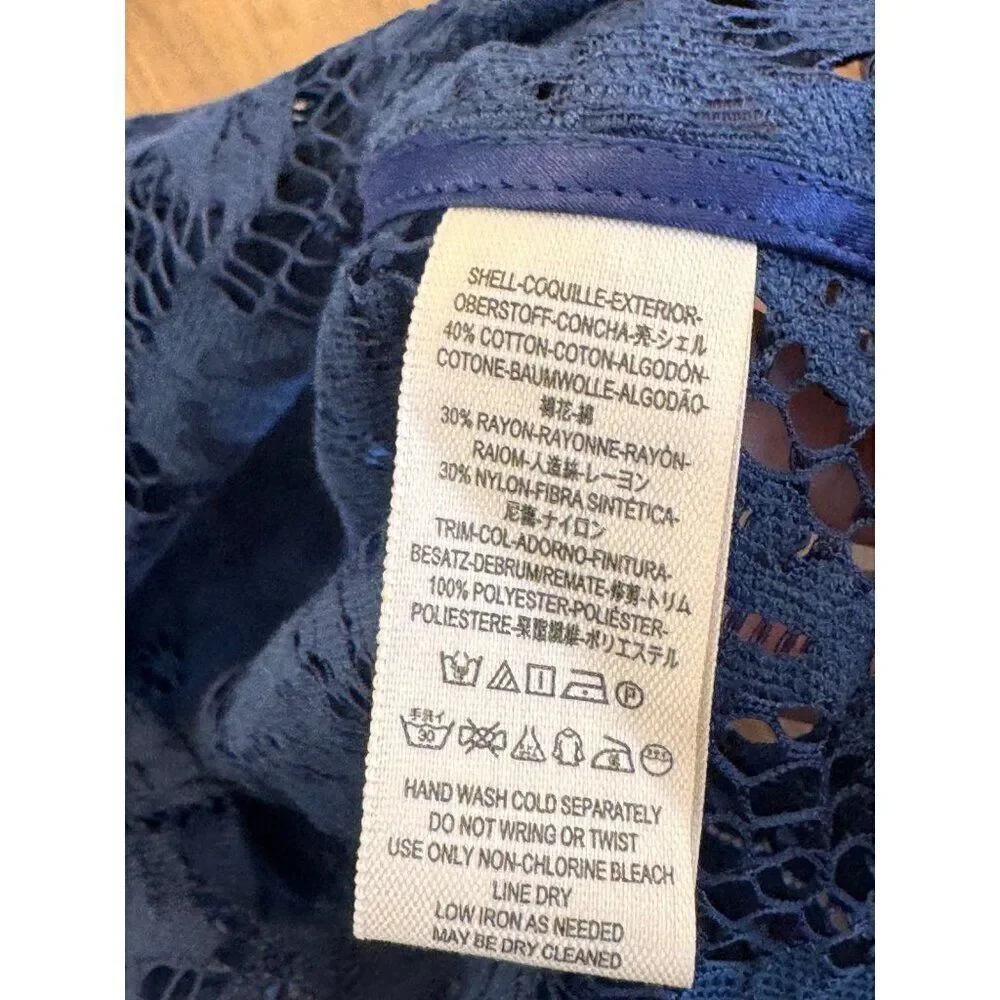 Free People Womens Halter Lace Top Sweet Meadow Dreams In Blue Sz S - Picture 9 of 11